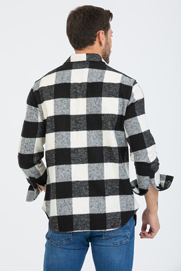 Erkek Beyaz Odunucu Gömlek - 6