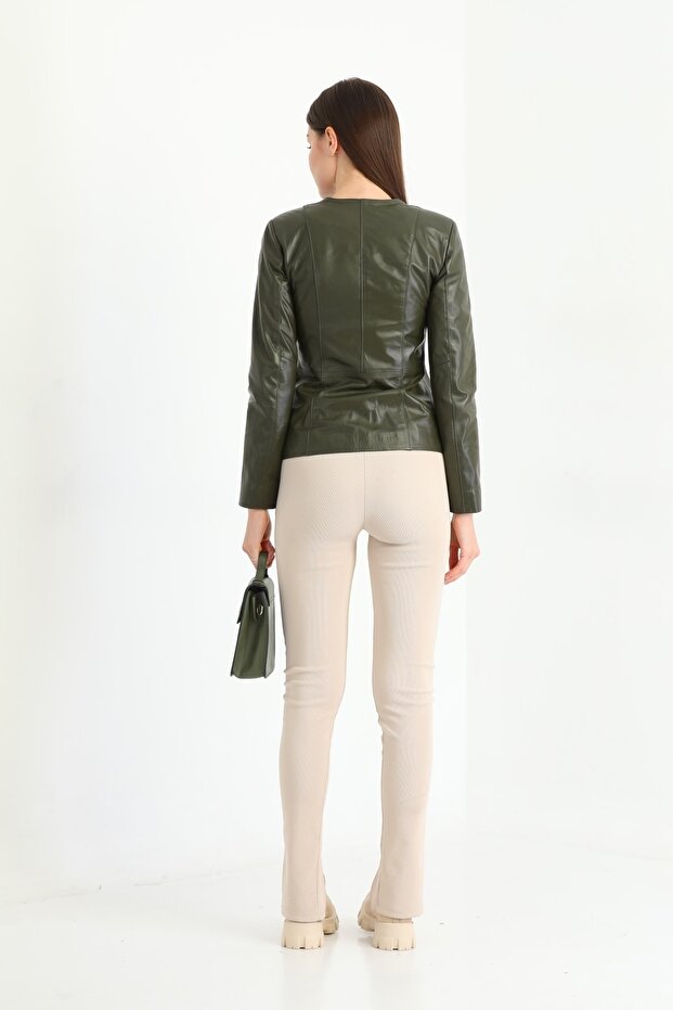 Kısa Deri Ceket - 5
