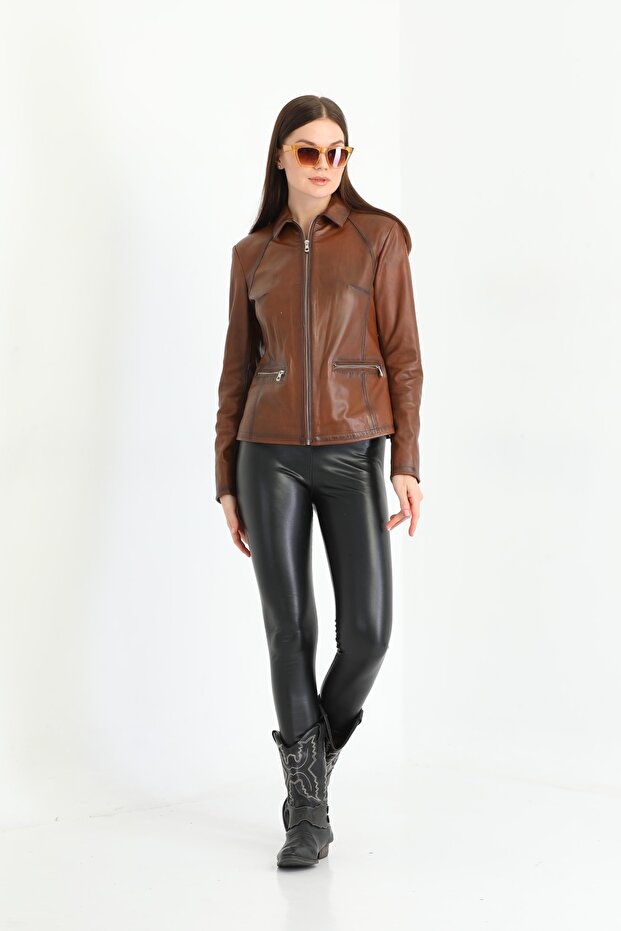Kısa Deri Ceket - 3