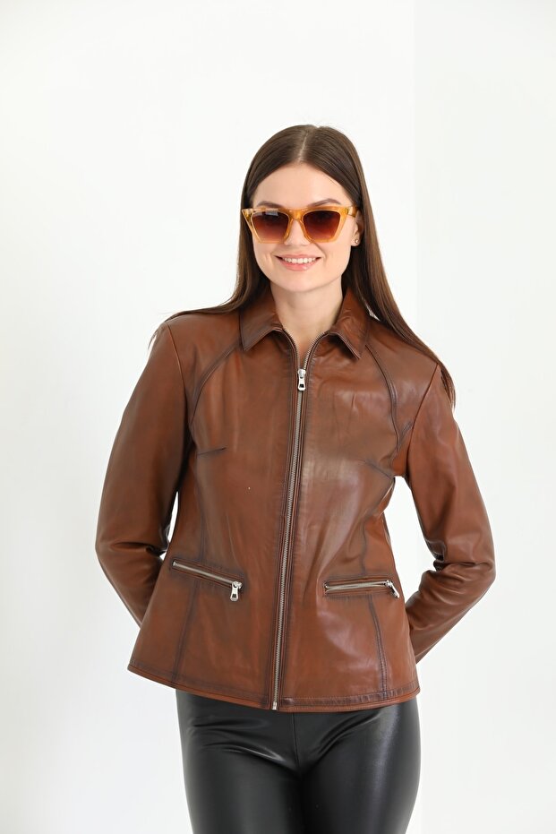 Kısa Deri Ceket - 4