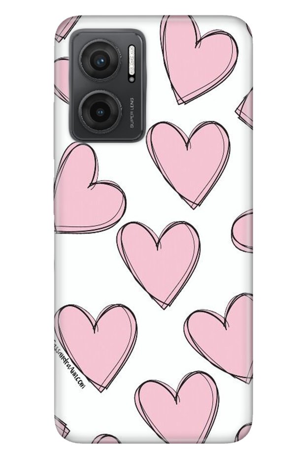 Case for Xiaomi Redmi Note 11E 0.4mm Silicone Patterned Pink Stripes Hearts