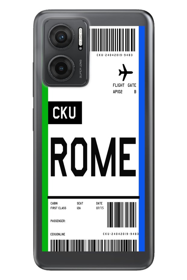 Xiaomi Redmi 10 5g Case 0.4mm Silicone Patterned Rome Airplane Ticket