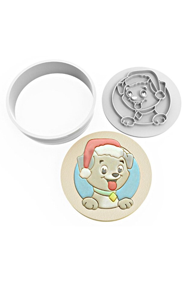 Cute Dog Cookie Mold Stamp and Cutter Sugar Dough Set