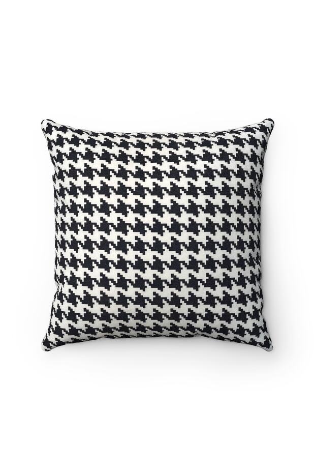 Houndstooth Patterned 4-Piece Throw Pillow Case - 3