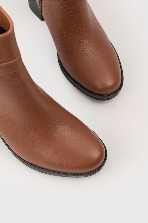 Kadın Taba Hakiki Deri 35-40 Numara Bot & Bootie - 5