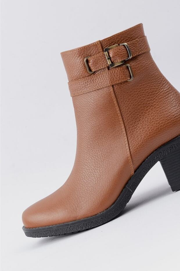 Kadın Taba Hakiki Deri 35-40 Numara Bot & Bootie - 6