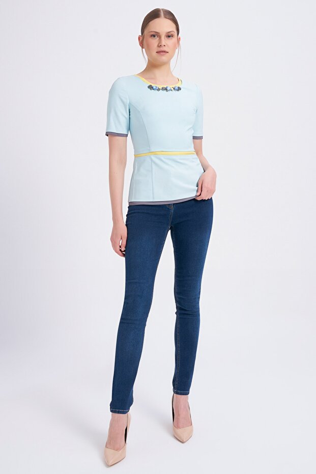 Taş Detaylı Bluz - 2