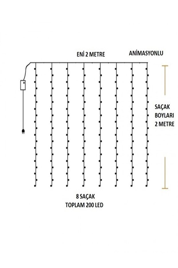 Saçak Perde Led 2m*2m - 4