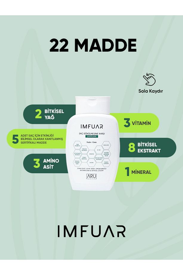 Saç Dökülmesine Karşı Bitkisel Şampuan 300 ml 22 Farklı Aktif Madde - 3