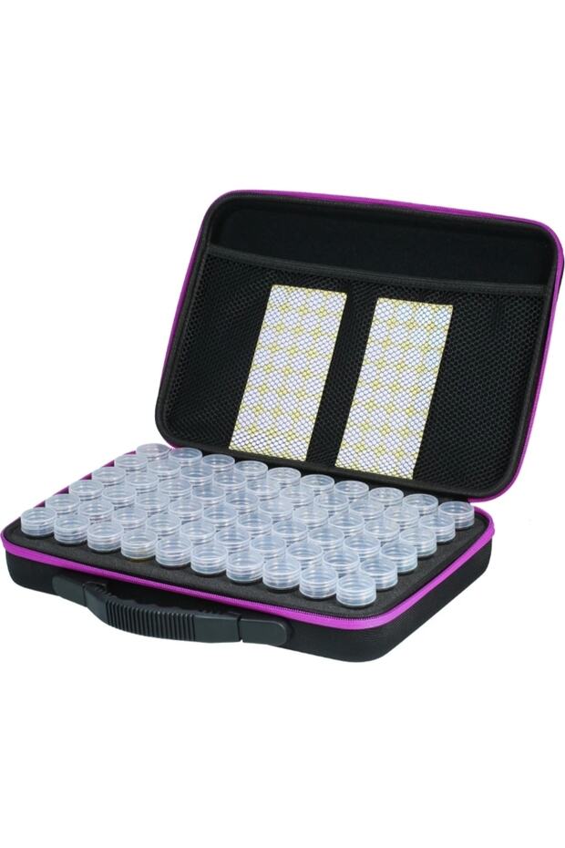 Bead Box with Bag 60 Pieces - Storage Box with Zipper Bag