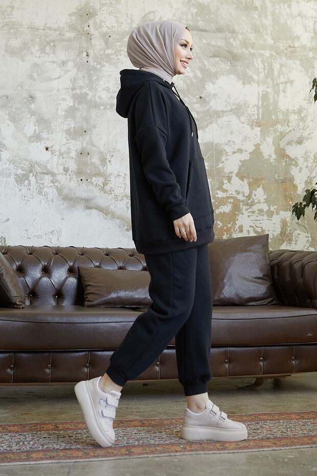 Σετ φόρμας Merva Three Thread - Μαύρο - 5