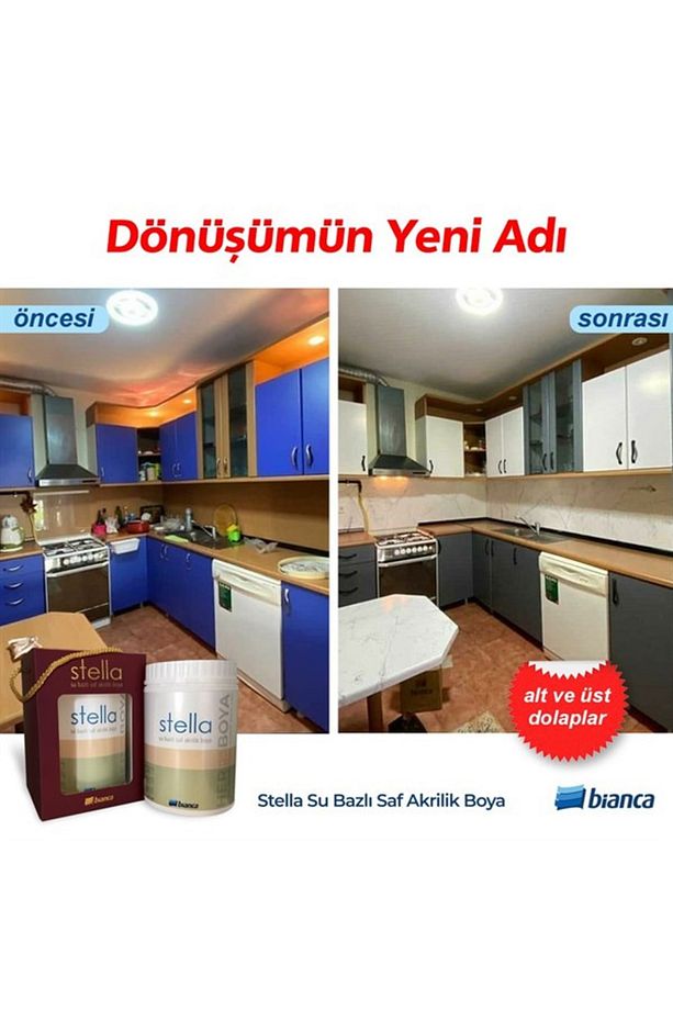Stella Su Bazlı Saf Akrilik Boya Tüm Renkler 0,5Lt Her Yeri Boyar - 3
