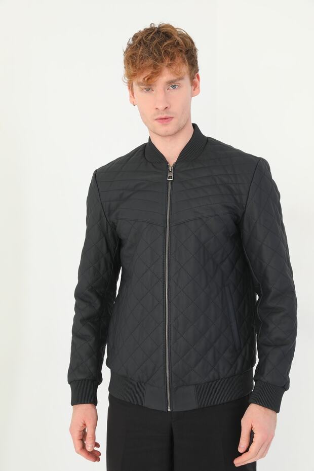 Men's Embroidered Leather Coat