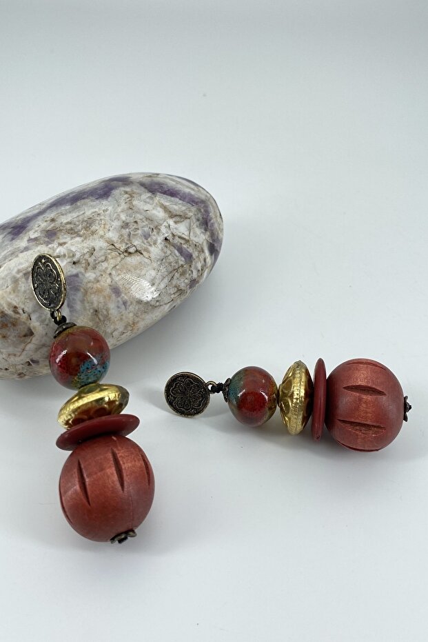 أقراط سيراميك أصلية مصنوعة يدويًا - 1