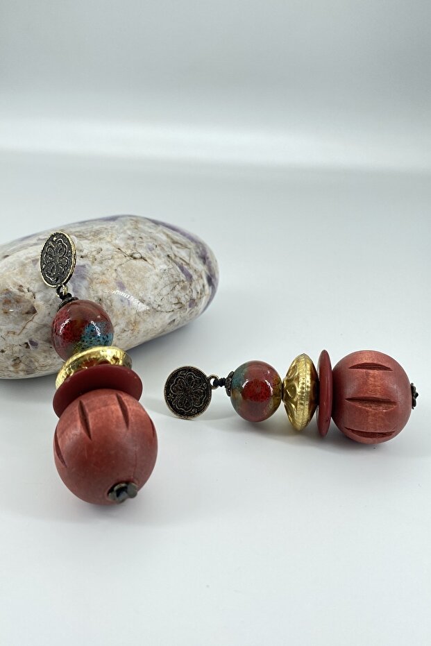 أقراط سيراميك أصلية مصنوعة يدويًا - 2