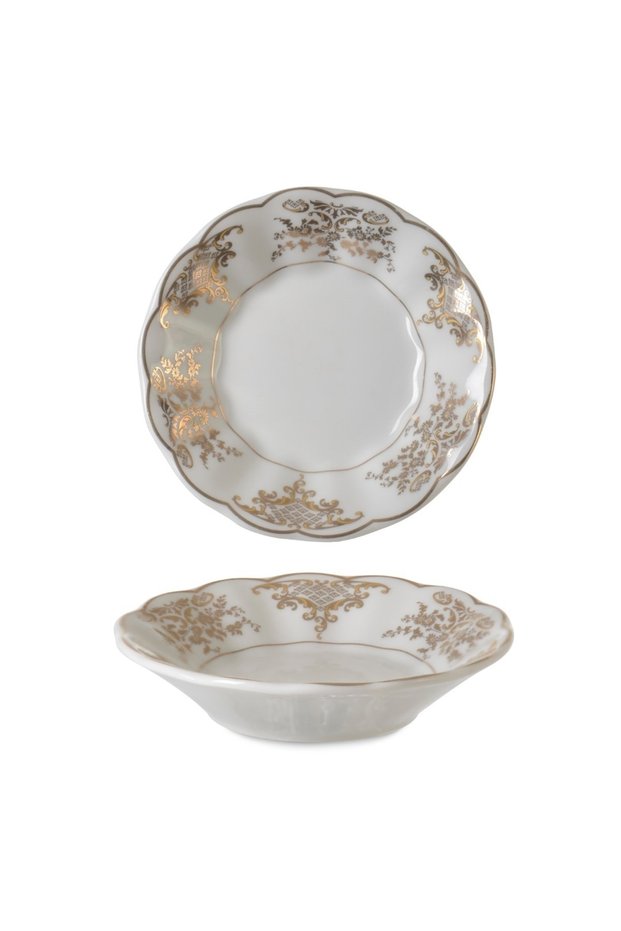 Porcelain Tea Plate (GOLD MOTIF) 6 Pieces (9552)