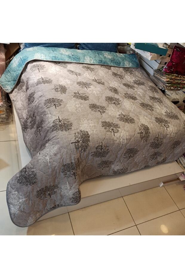 Cotton Single Double Sided Life Tree Pattern Quilted Multi-Purpose Cover 160x230 Cm - 4