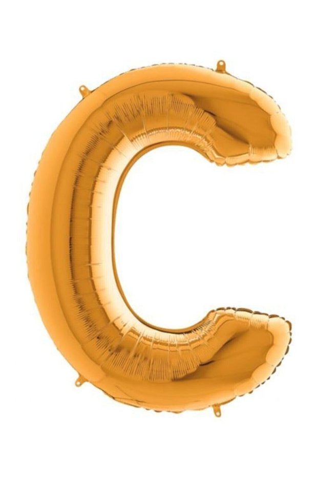 100cm Letter C Foil Balloon Gold Gold Color Suitable for 40 Inc Helium Gas