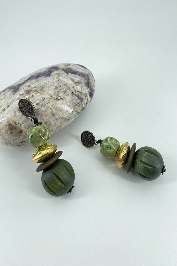 أقراط سيراميك أصلية مصنوعة يدويًا - 1