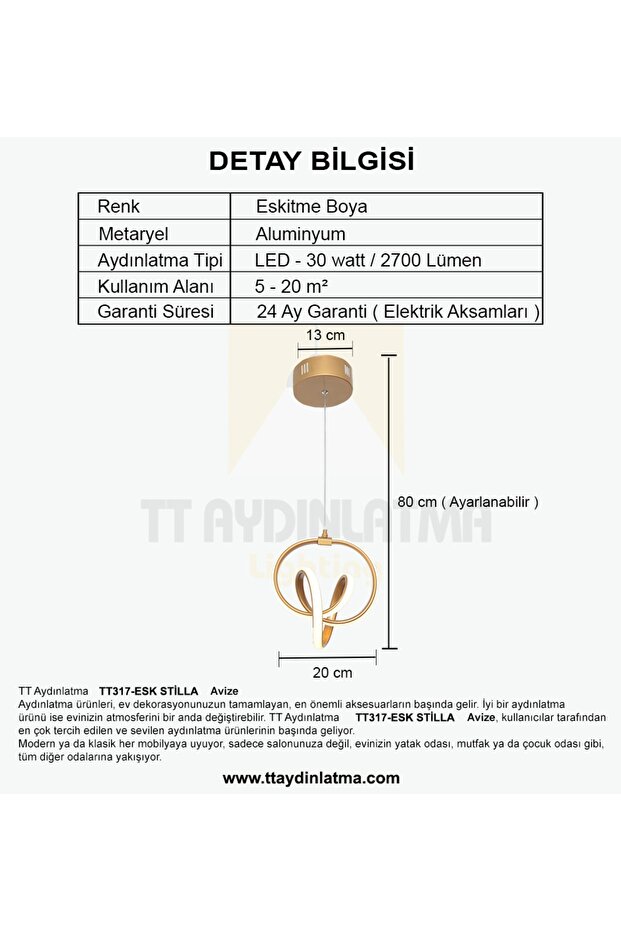 Tt317-esk Stilla Modeli Eskitme Boyalı ( 3 Renk Modüllü ) Led Avize - 4