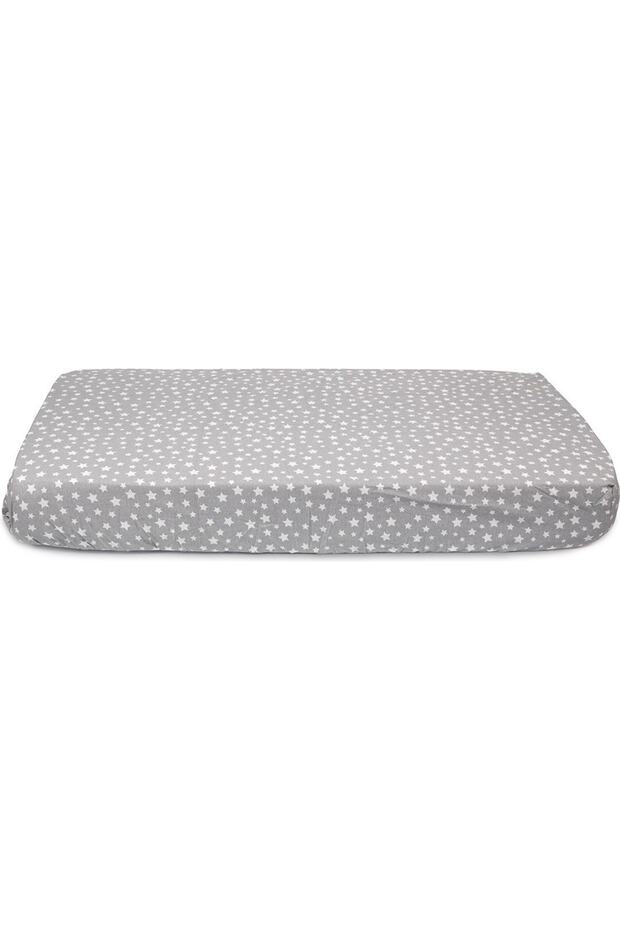 Baby And Kids Elastic Fitted Sheet 60x120 Cm (grey with Stars)