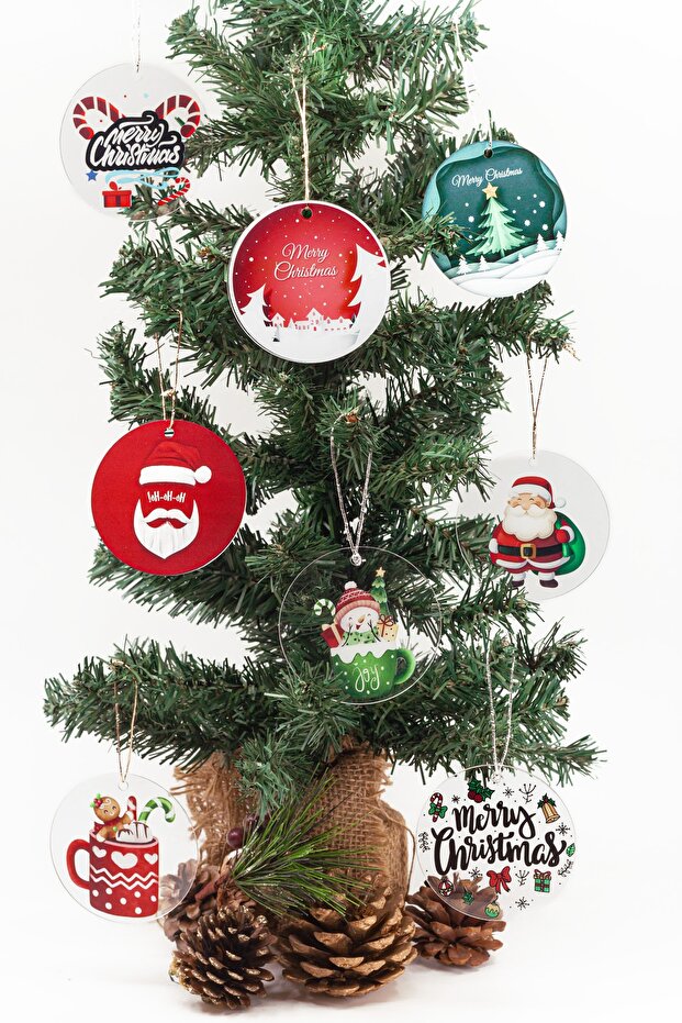 8 Pcs Plexi Christmas Ornament