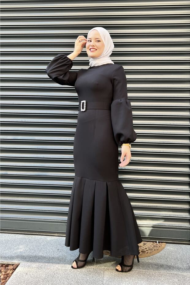 Balon Kol Balık Elbise - 1