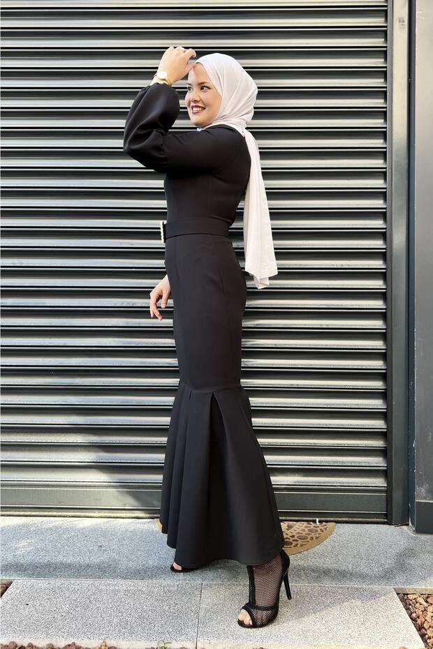 Balon Kol Balık Elbise - 6