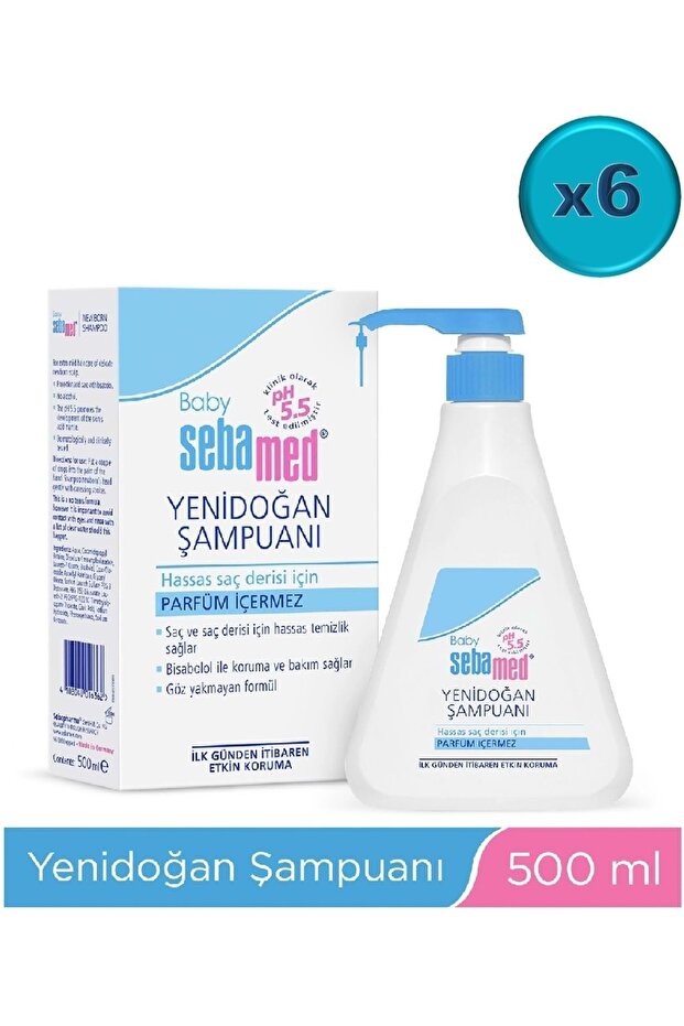 Baby Shampoo 500ml with Pump (For Newborns) (Set of 6)