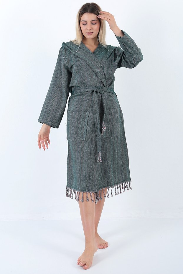 Liva Peshtemal Bathrobe Green