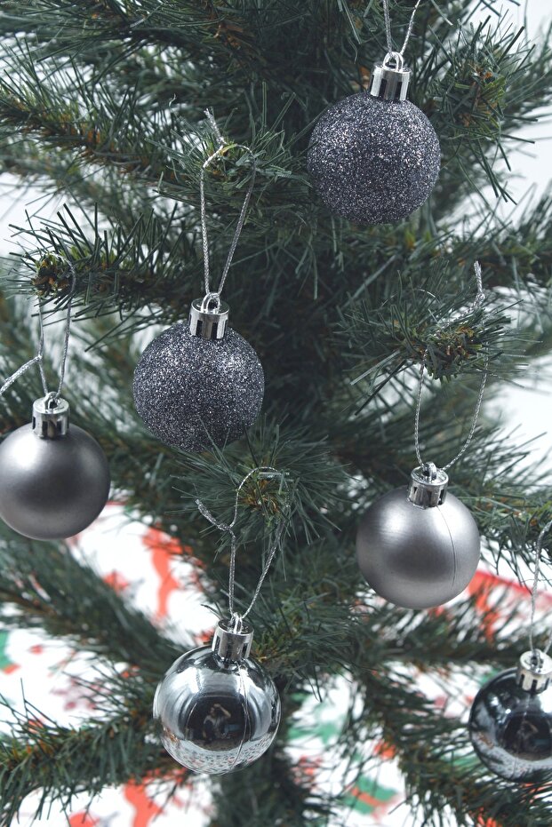 Christmas Tree Ball Glitter Shiny Matte Color 4 Cm 6 Pieces