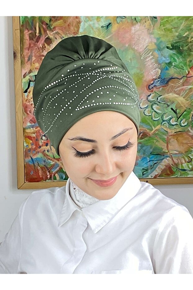 Turquoise Model Stone Henna Green Bonnet