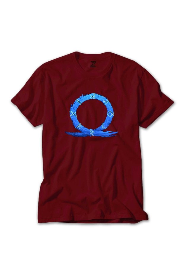 God Of War Ragnarok Blue Logo Gray T-Shirt