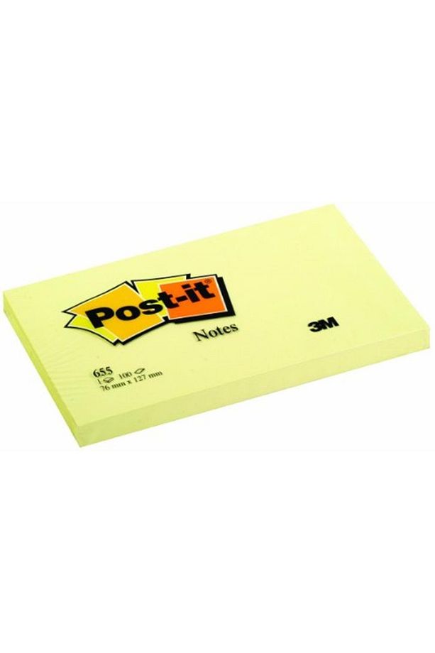 655 Yapışkanlı Not, Sarı, 100 Yaprak, 76x127 Mm - 1