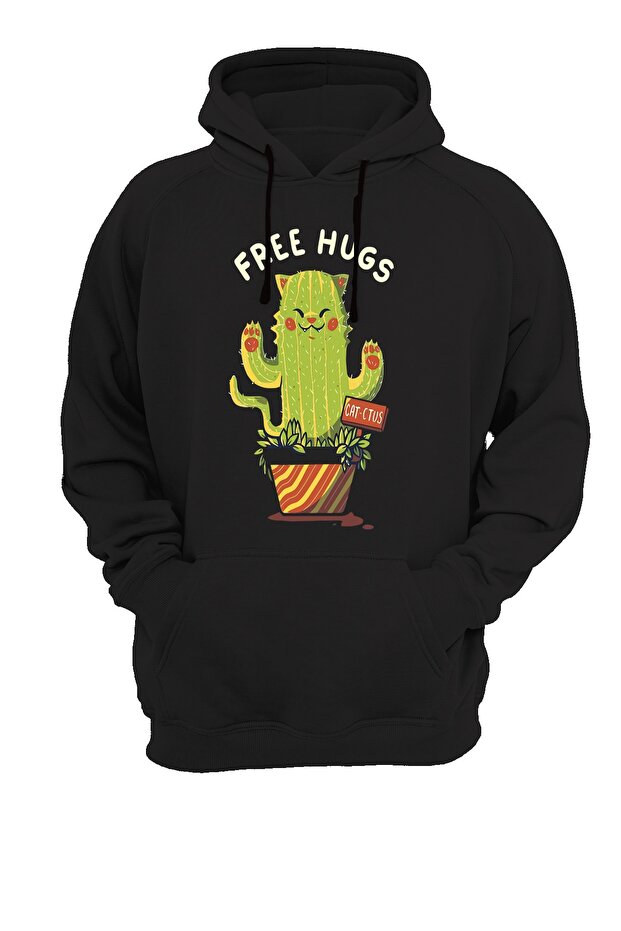 Cactus Printed Black Sweatshirt