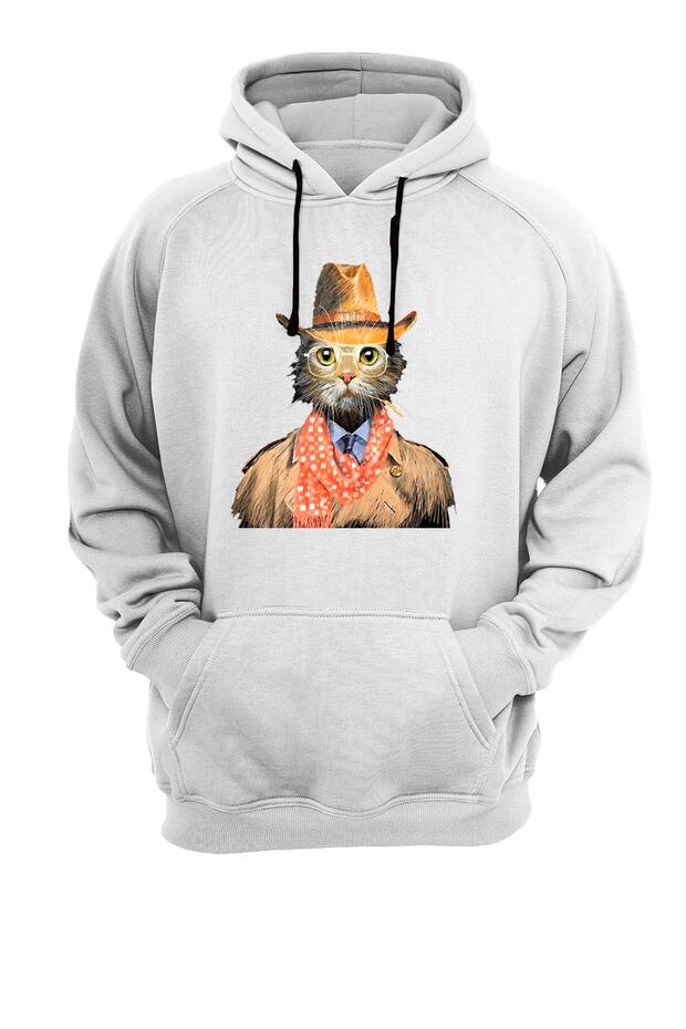 Cat Printed Sweatshirt - 1