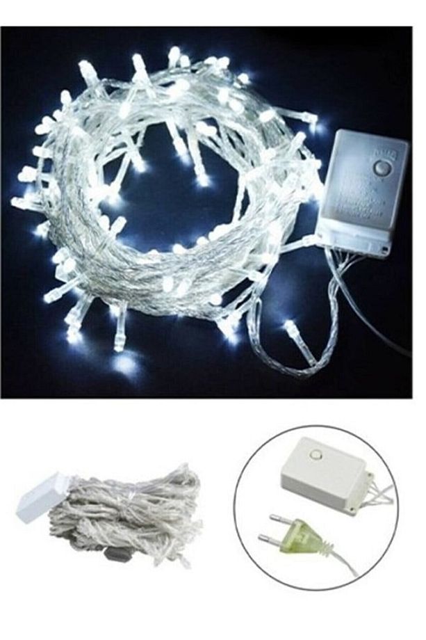 Doğum Günü Parti Yılbaşı Ağacı Led Işık 8 Animasyonlu 100 Ledli 10 Metre Fişli - 6