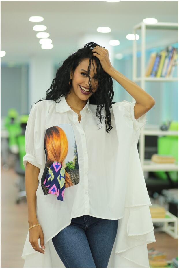 Baskılı Kadın Gömlek - 1