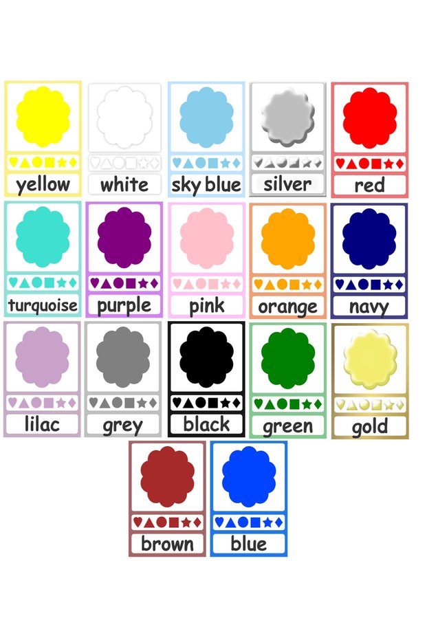 Preschool Color Information Cards (10x15 Cm Each)