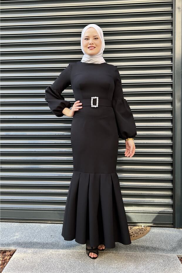 Balon Kol Balık Elbise - 2