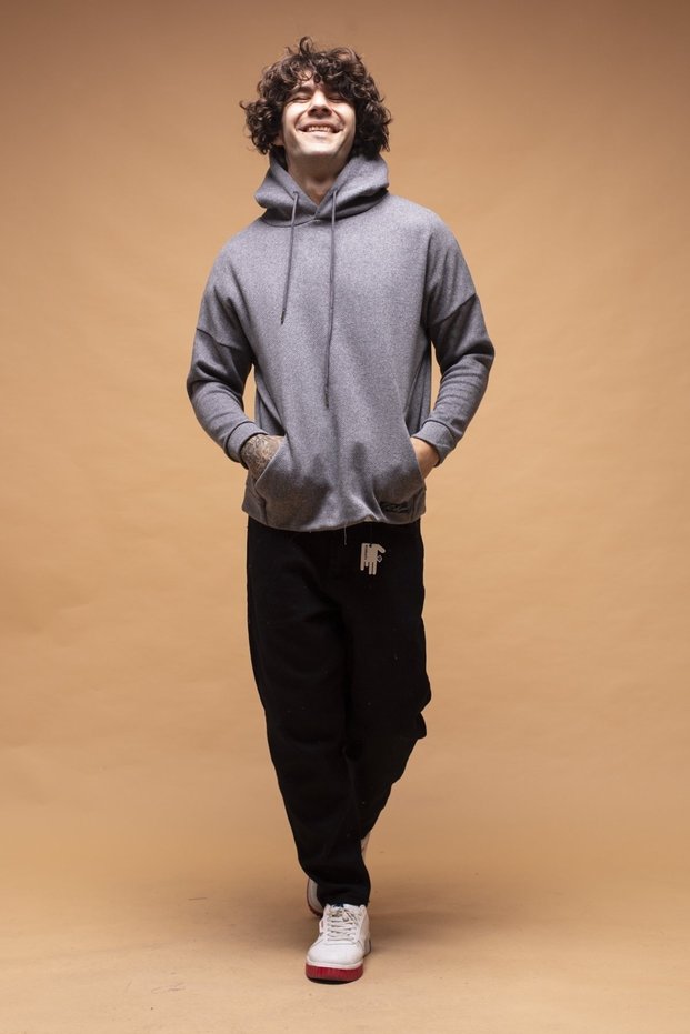 Anthracite Hooded Kangaroo Pocket Sweat