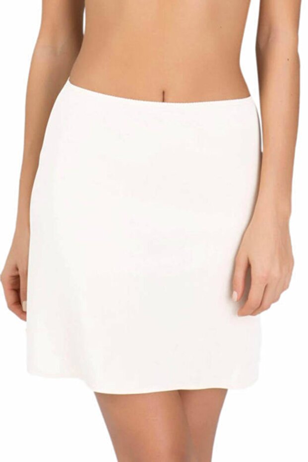 Women's White Basic Mini Underskirt - 1