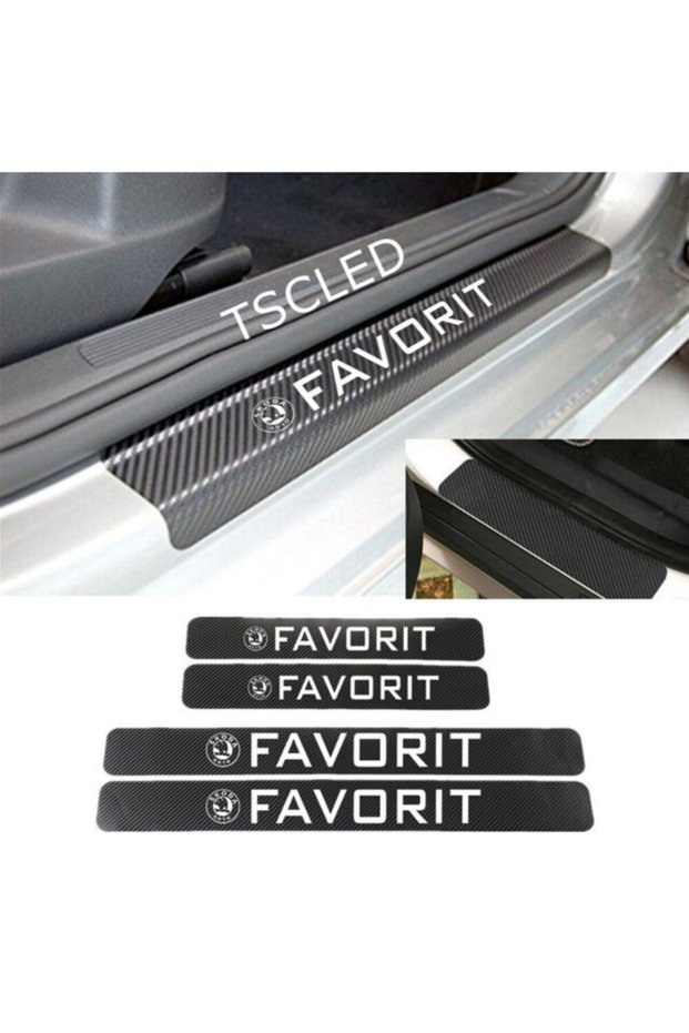 Skoda Favorit Carbon Door Sill Protection Sticker (Set of 4)
