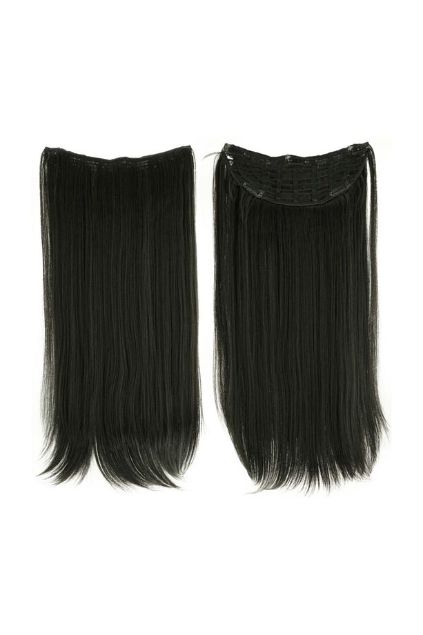 Yarım Ay Çıt Çıt Dalgalı ve 2 Yan Siyah Saç 140 gr 65 cm Uzunluğunda - 1