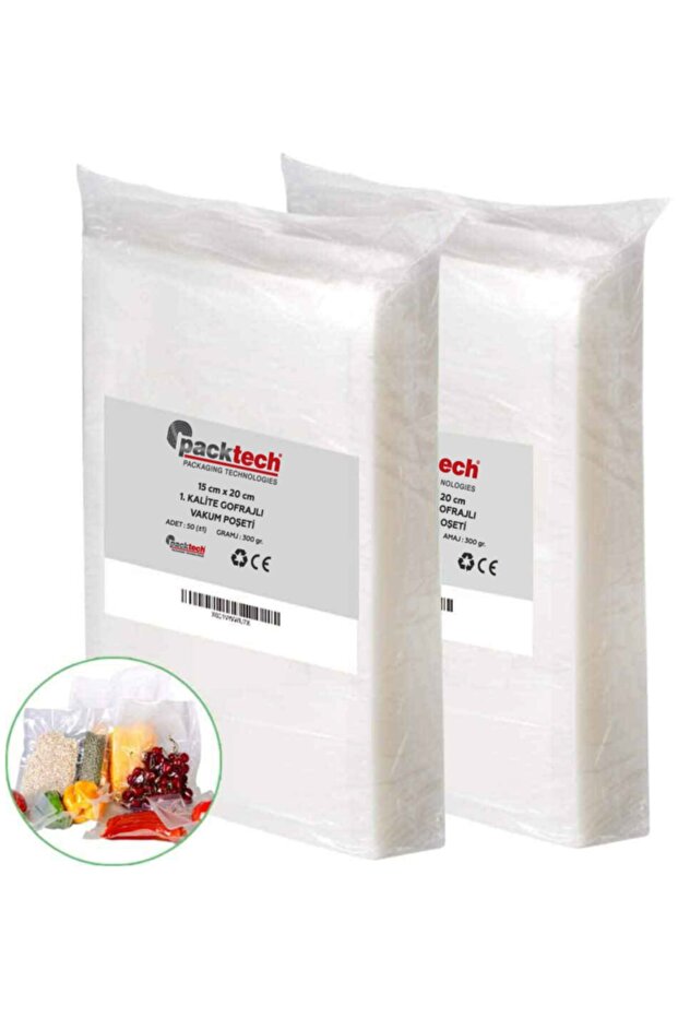 Tırtıklı Gofrajlı Vakum Makinesi Poşeti 15x20 - 50 Adet - 3