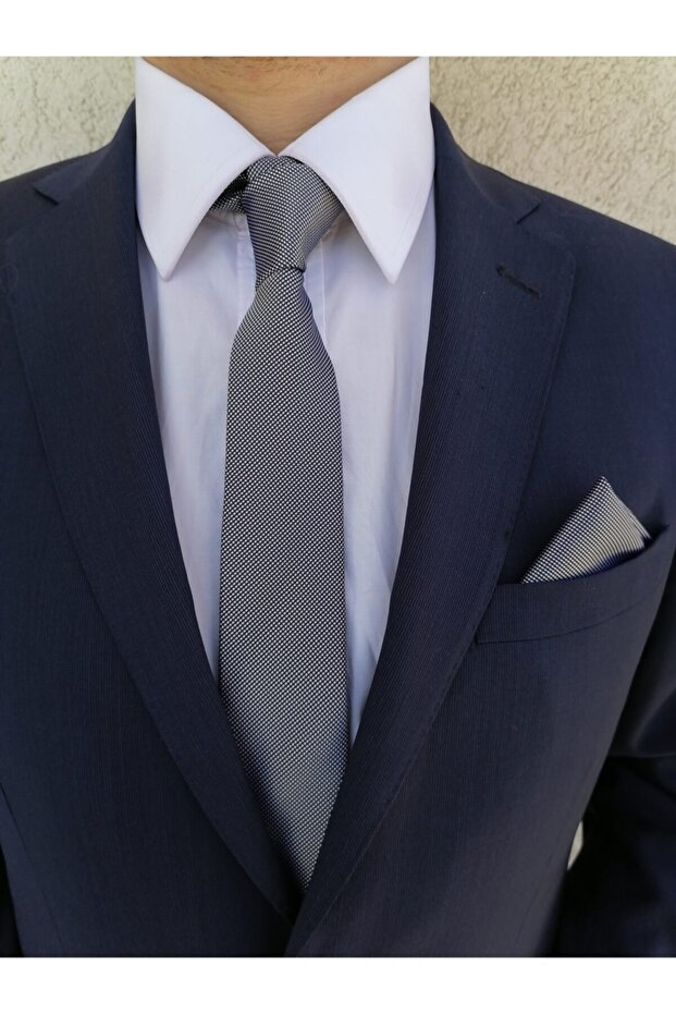 Gray Tie Handkerchief Set-1