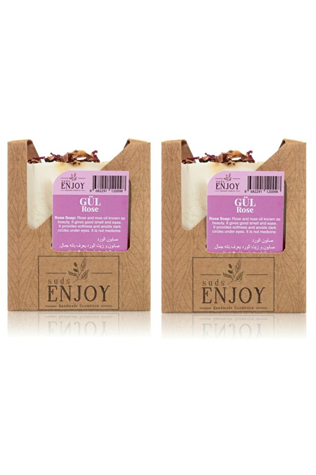Natural Rose Handmade Face, Hair and Body Soap 100 Gr X 2 Pieces