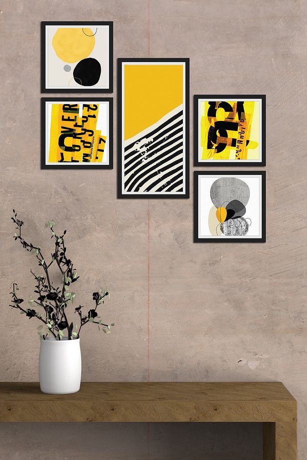 Collage Style 5 Parçalı Mdf Tablo Atf269 - 1