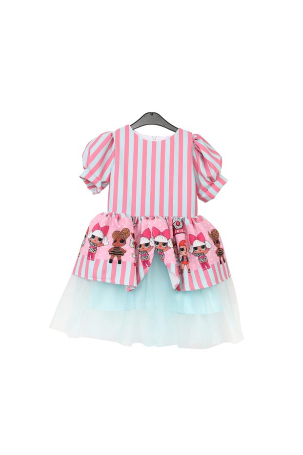 Girl's Mint Green Pink Lol Doll Princess Costume