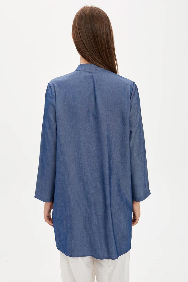Oversize Fit Basic Dokuma Tunik - 3